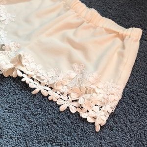 Zara White Crochet Lace Shorts